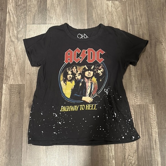 Chaser Tops - Chaser AC/DC Splatter Band Tee